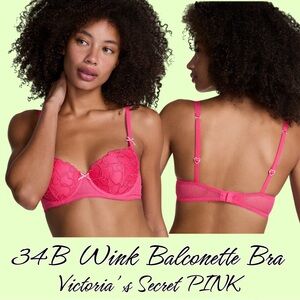 PINK Victoria's Secret Wink Balconette Bra - Vibrant Pink